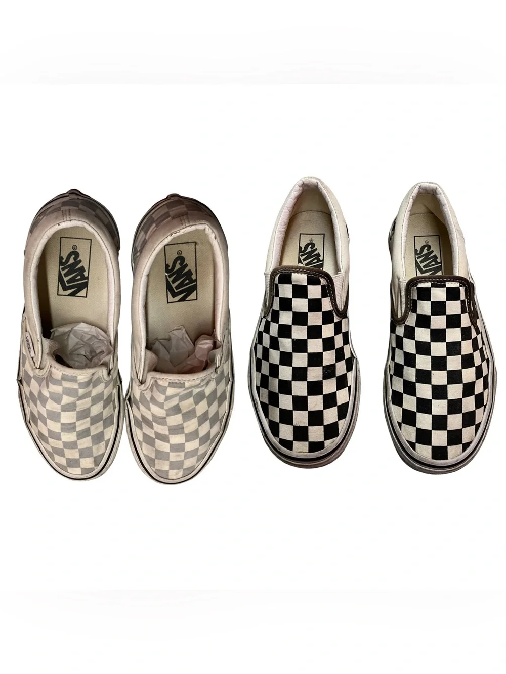 Vans Classic Slip-On Sneakers Checkerboard Men 6 Women 7.5 Black White Gray LOT